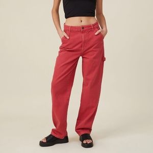 Rust red Cotton on carpenter jean size 6